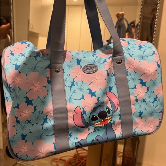 Disney Stitch Floral Travel Bag - Blue and Pink - Picture 2 of 5